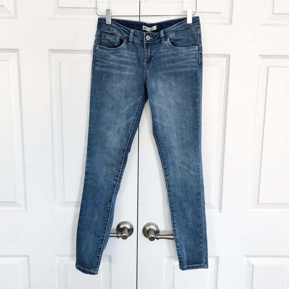 Levi’s 710 Super Skinny Jeans Girls Stretch Denim Mid Rise Skinny Blue Classic